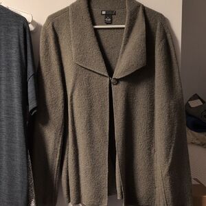 Chic Olive Green Wool Jacket